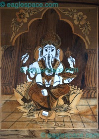 Ganesha in Wood Inlay